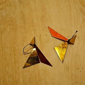 Mixed metal geo shapes lightweight earrings